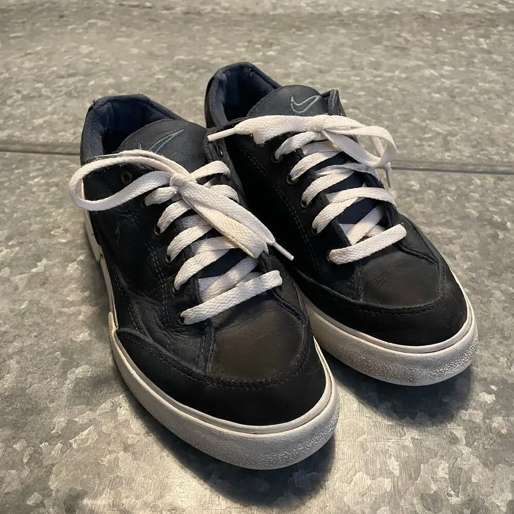 Vintage 1998 NIKE GTS Lite Nubuck Sneakers Shoes US 8 Blue Leather Y2K Deck Boat
